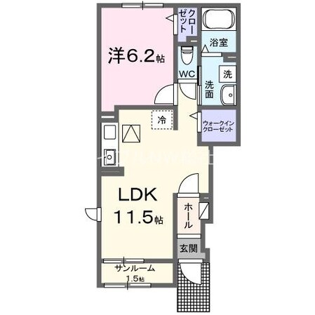 サンフラット乙島Ａ棟の物件間取画像